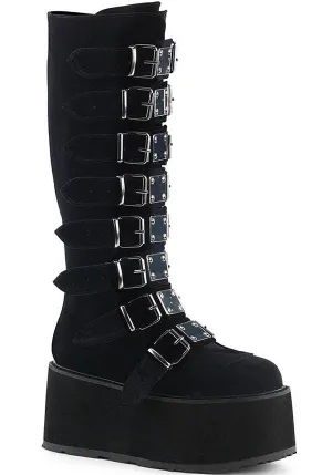 DAMNED-318 [Black Velvet] | PLATFORM BOOTS [PREORDER]