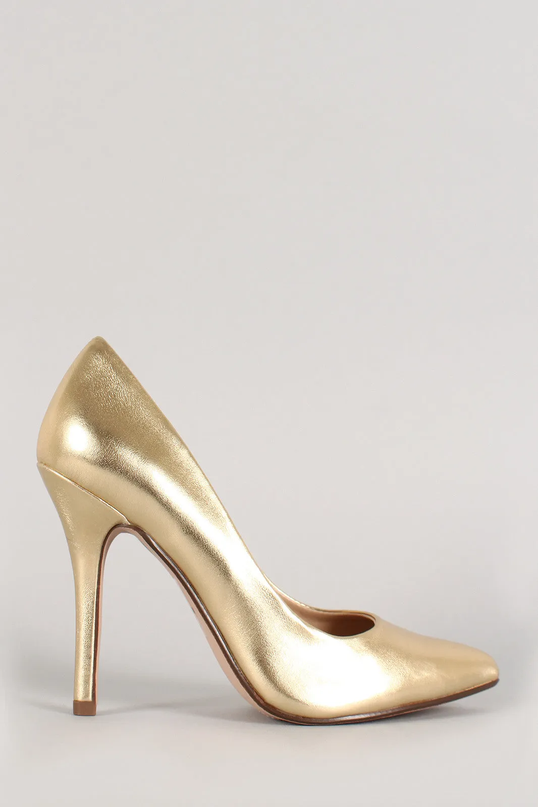 Delicious Metallic Pointy Toe Stiletto Pump