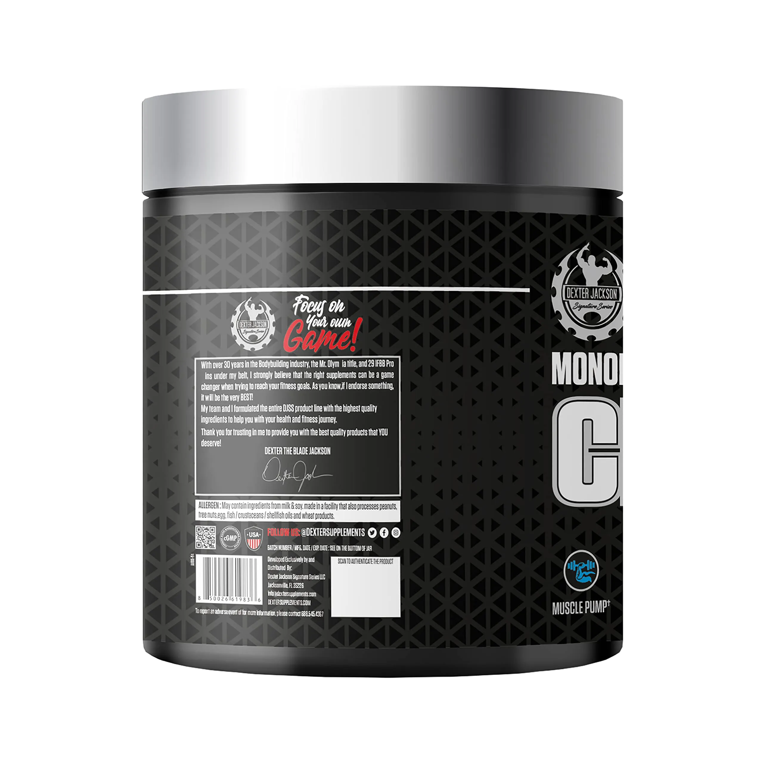 Dexter Jackson Black Series Monohydrate Creatine Powder - 300g, 100 Servings | Micronized for Enhanced Absorption