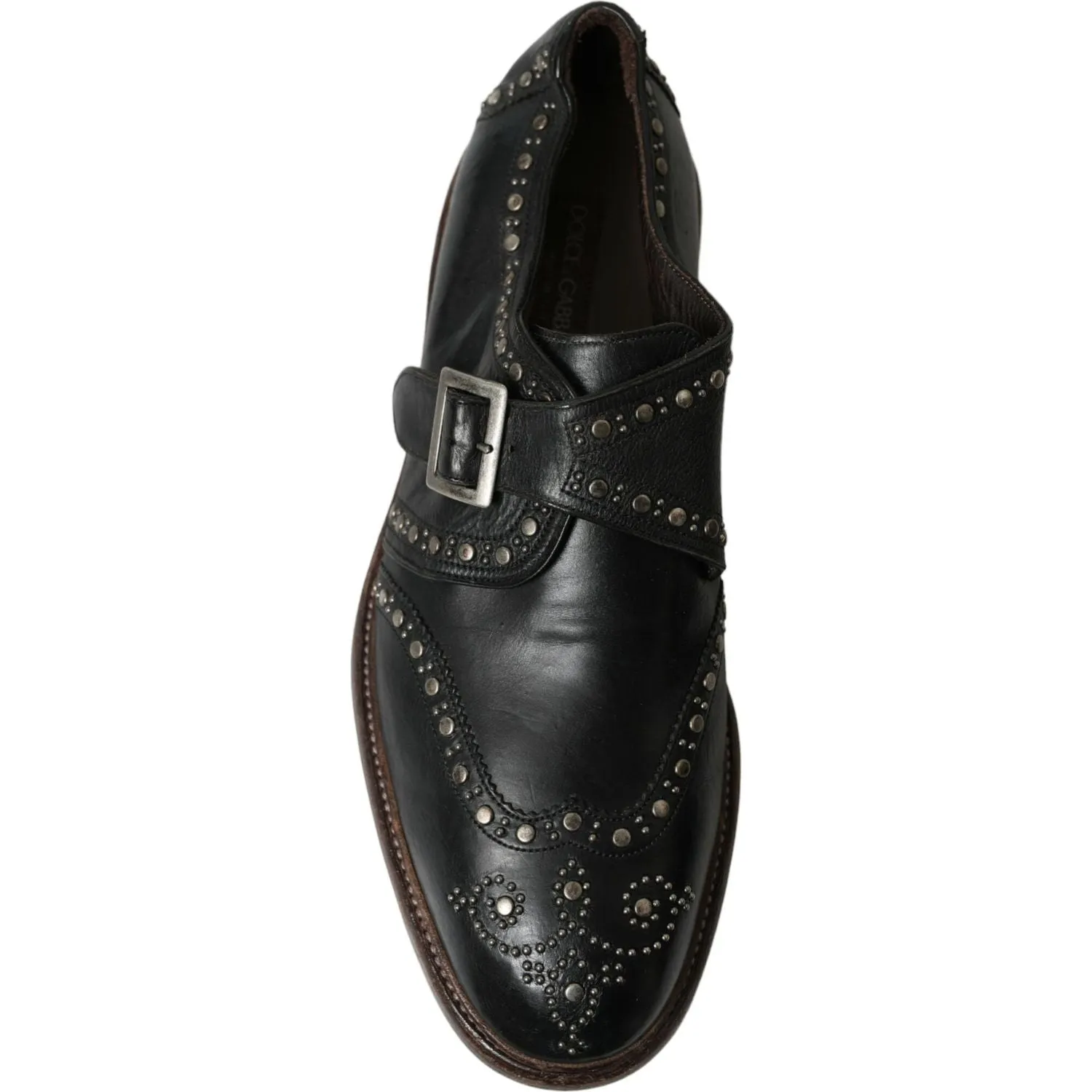 Dolce & Gabbana Elegant Calfskin Leather Monk Straps