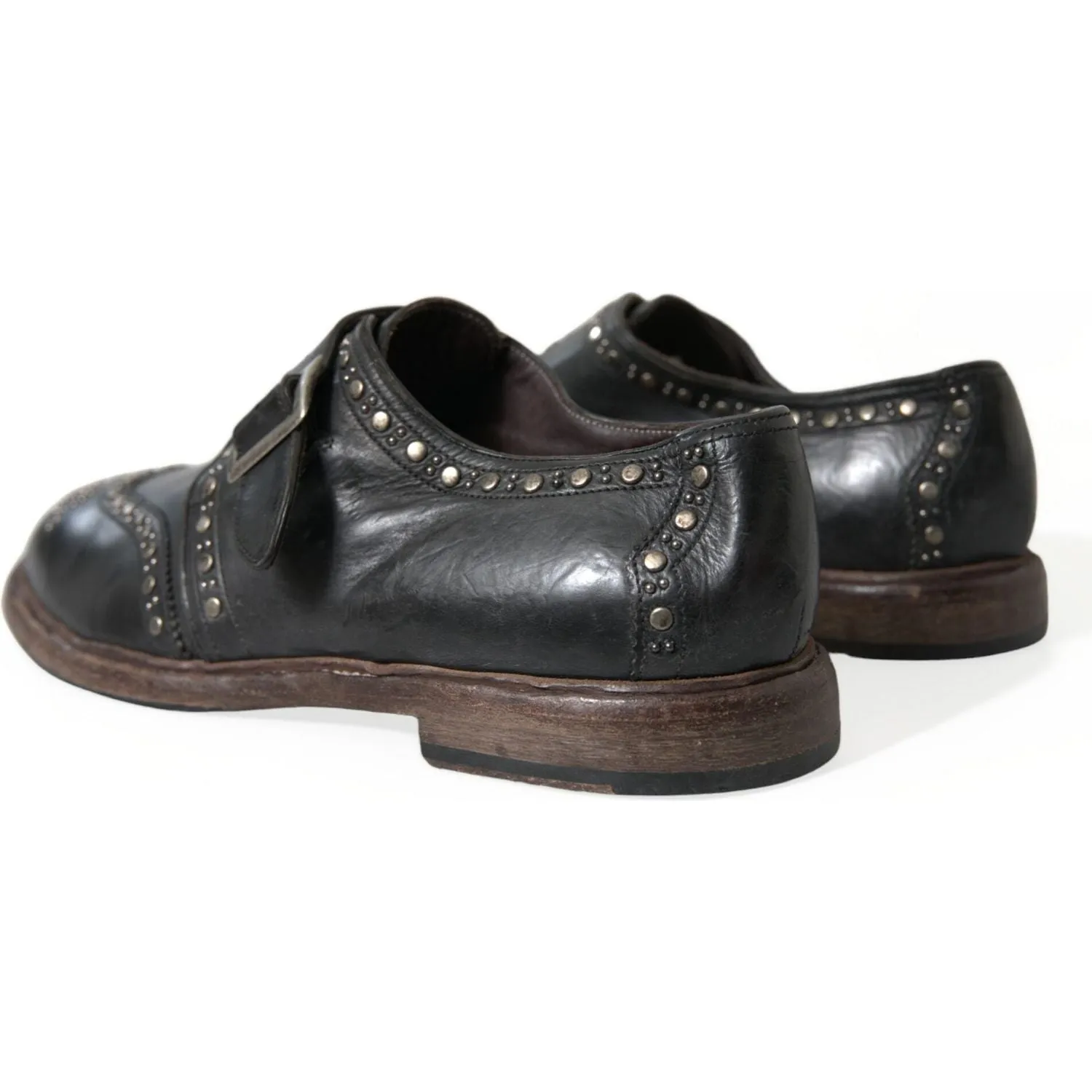 Dolce & Gabbana Elegant Calfskin Leather Monk Straps