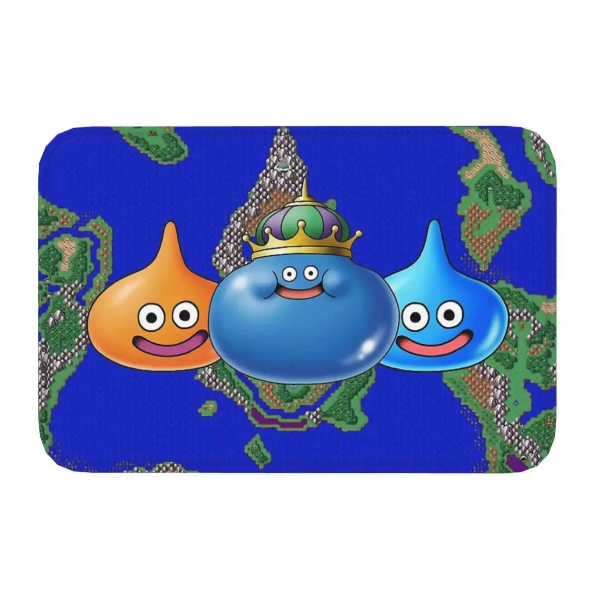 Dragon Quest Warrior Dragonlord Hero Slimes Game Bath Mat Slime King Doormat Flannel Carpet Entrance Door Rug Home Decoration