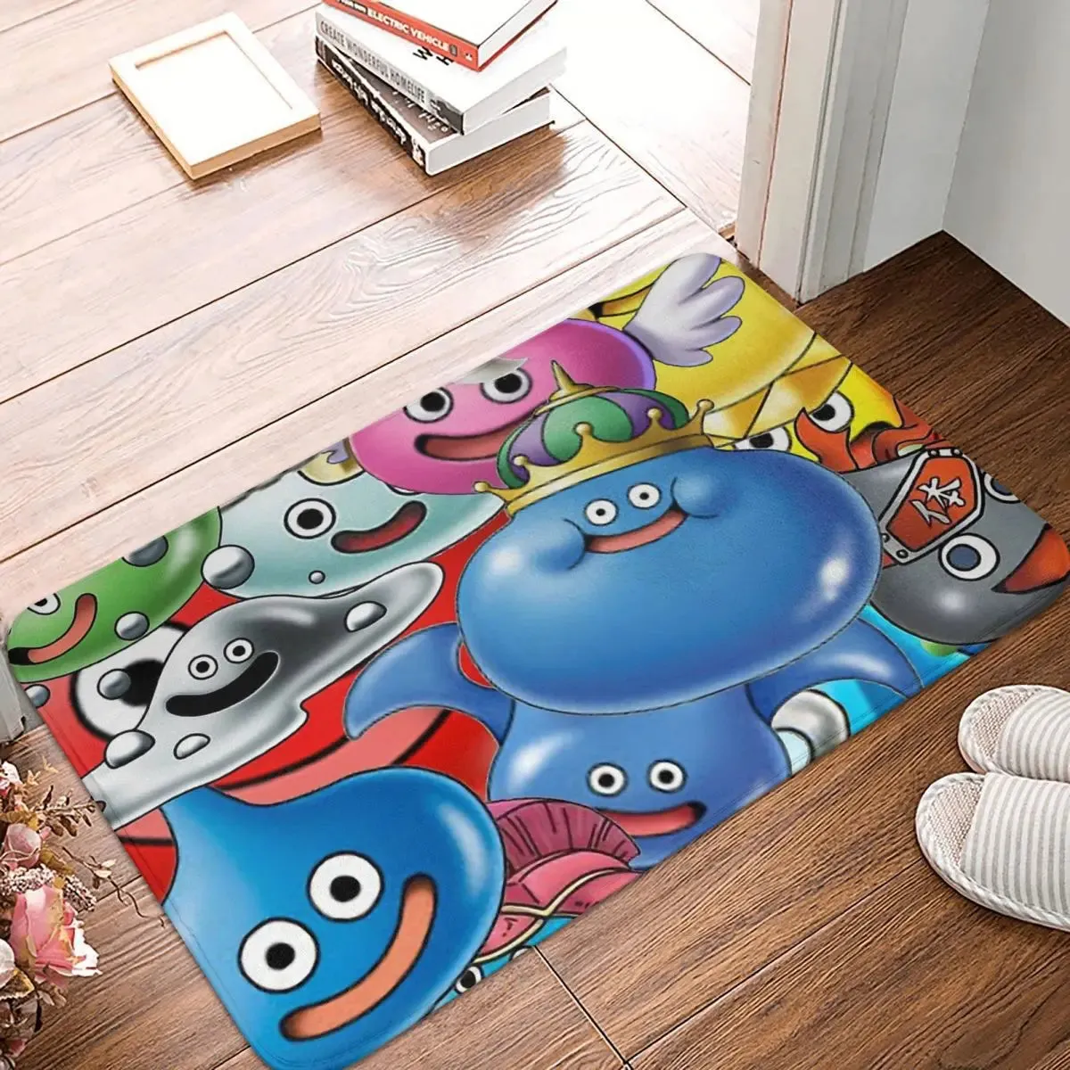 Dragon Quest Warrior Dragonlord Hero Slimes Game Bathroom Non-Slip Carpet Slimes Flannel Mat Welcome Doormat Home Decoration Rug