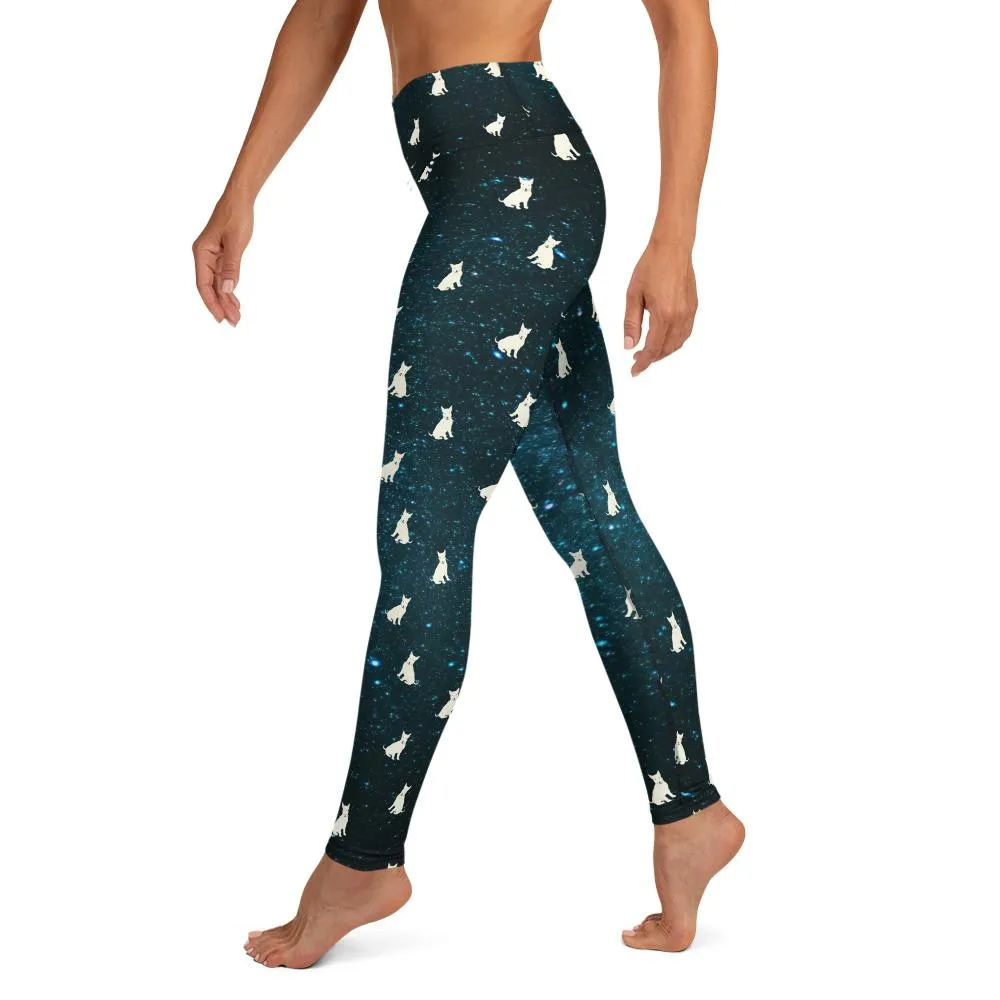 English Bull Terrier Galaxy Dog Yoga Leggings