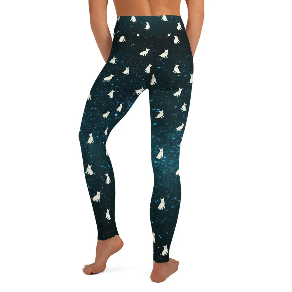 English Bull Terrier Galaxy Dog Yoga Leggings