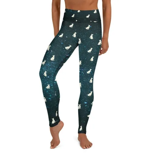 English Bull Terrier Galaxy Dog Yoga Leggings