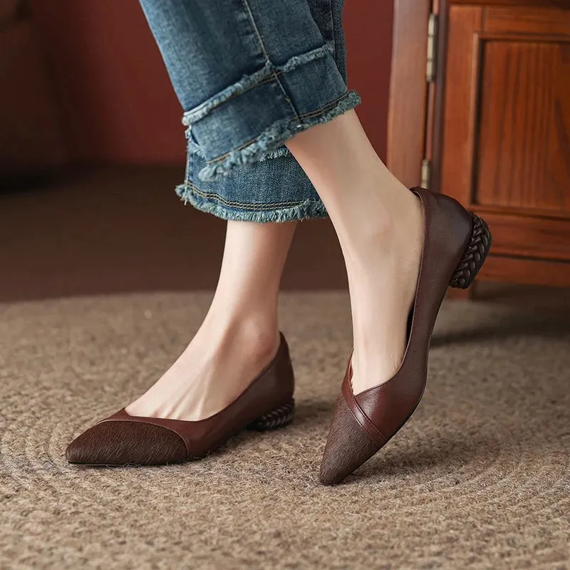 Fashion and Versatile Design Low Heel Ballet Flats for Women