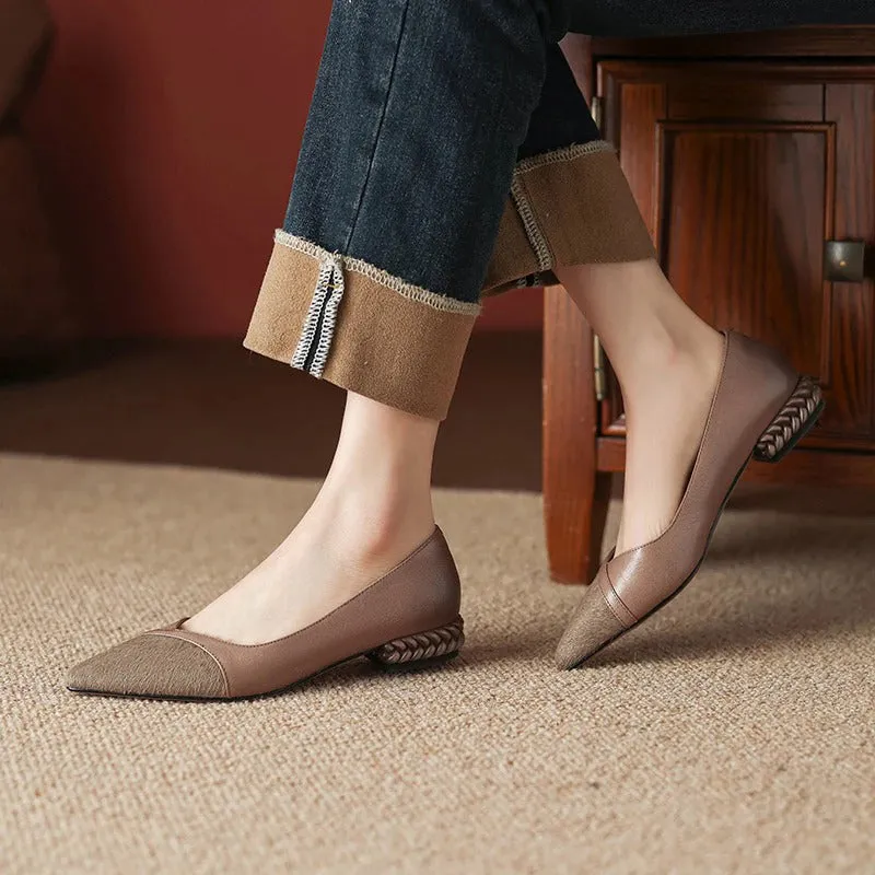 Fashion and Versatile Design Low Heel Ballet Flats for Women