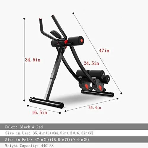 Fitlaya Fitness ab machine, ab workout equipment for home gym, Height Adjustable ab trainer, foldable fitness equipment.