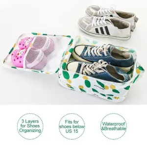 Foldable Waterproof Travel Shoe Bag - Holds 3 Pair of Shoes