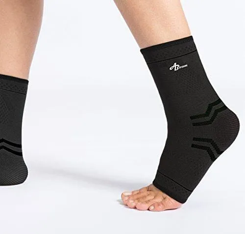 Foot Sleeve (Pair) with Compression Wrap -Ankle Brace For Arch & Ankle Support–Football, Basketball, Volleyball, Running -For Sprained Foot, Tendonitis, Plantar Fasciitis