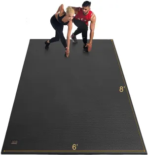 Gxmmat Extra Large Exercise Mat 6'x8'x7mm, Thick Workout Mats for Home Gym Flooring, High Density Non-Slip Durable Cardio Mat, Shoe Friendly, Great for Plyo, MMA, Jump Rope, Stretch, Fitness