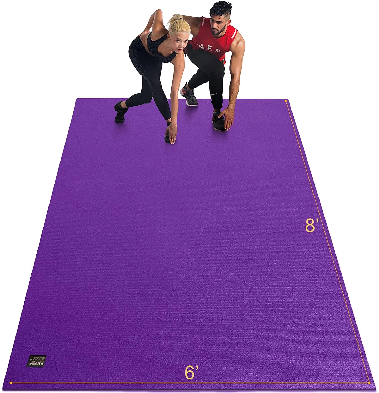 Gxmmat Extra Large Exercise Mat 6'x8'x7mm, Thick Workout Mats for Home Gym Flooring, High Density Non-Slip Durable Cardio Mat, Shoe Friendly, Great for Plyo, MMA, Jump Rope, Stretch, Fitness