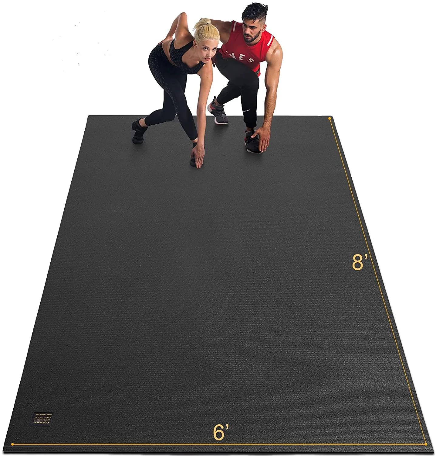 Gxmmat Extra Large Exercise Mat 6'x8'x7mm, Thick Workout Mats for Home Gym Flooring, High Density Non-Slip Durable Cardio Mat, Shoe Friendly, Great for Plyo, MMA, Jump Rope, Stretch, Fitness