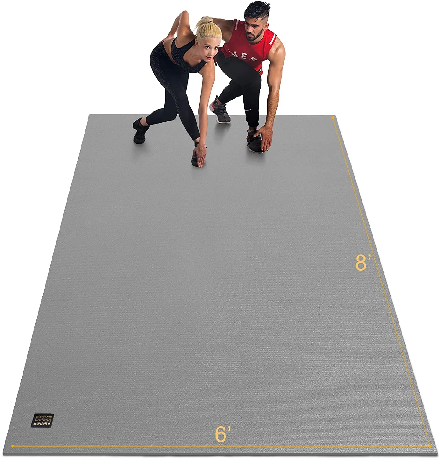 Gxmmat Extra Large Exercise Mat 6'x8'x7mm, Thick Workout Mats for Home Gym Flooring, High Density Non-Slip Durable Cardio Mat, Shoe Friendly, Great for Plyo, MMA, Jump Rope, Stretch, Fitness