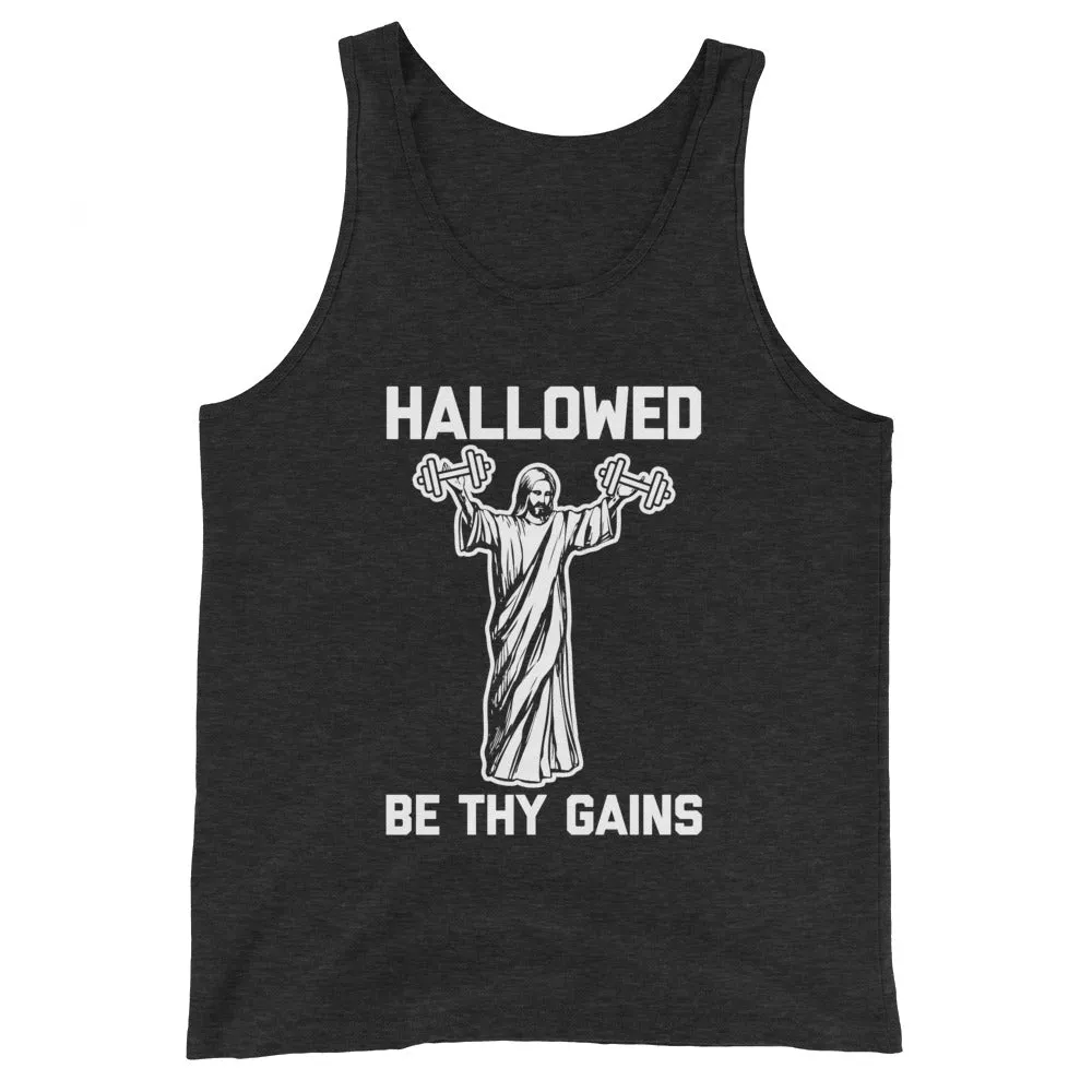 Hallowed Be Thy Gains Tank Top (Unisex)