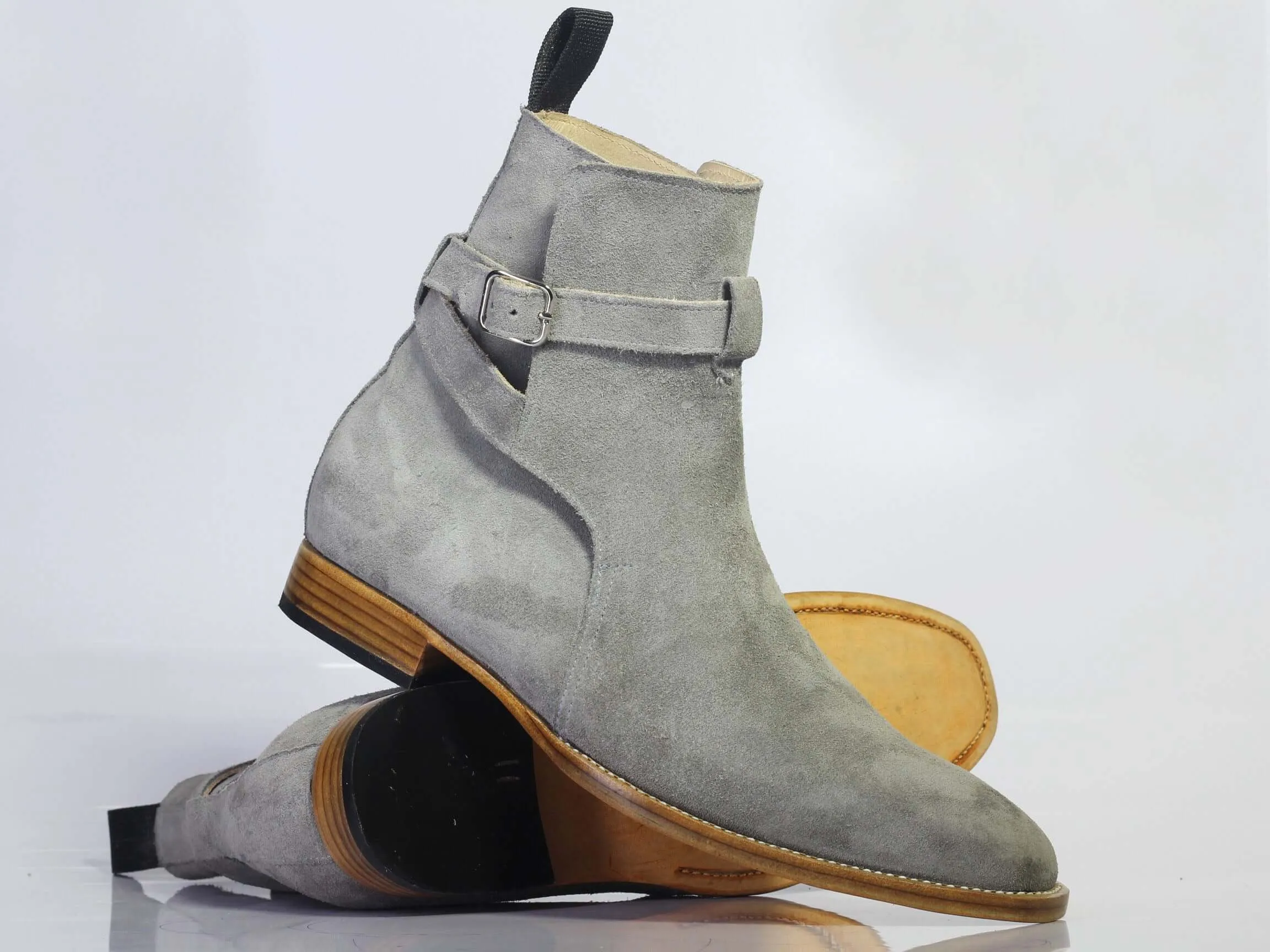 Handmade Jodhpurs Suede Leather Boots For Men's