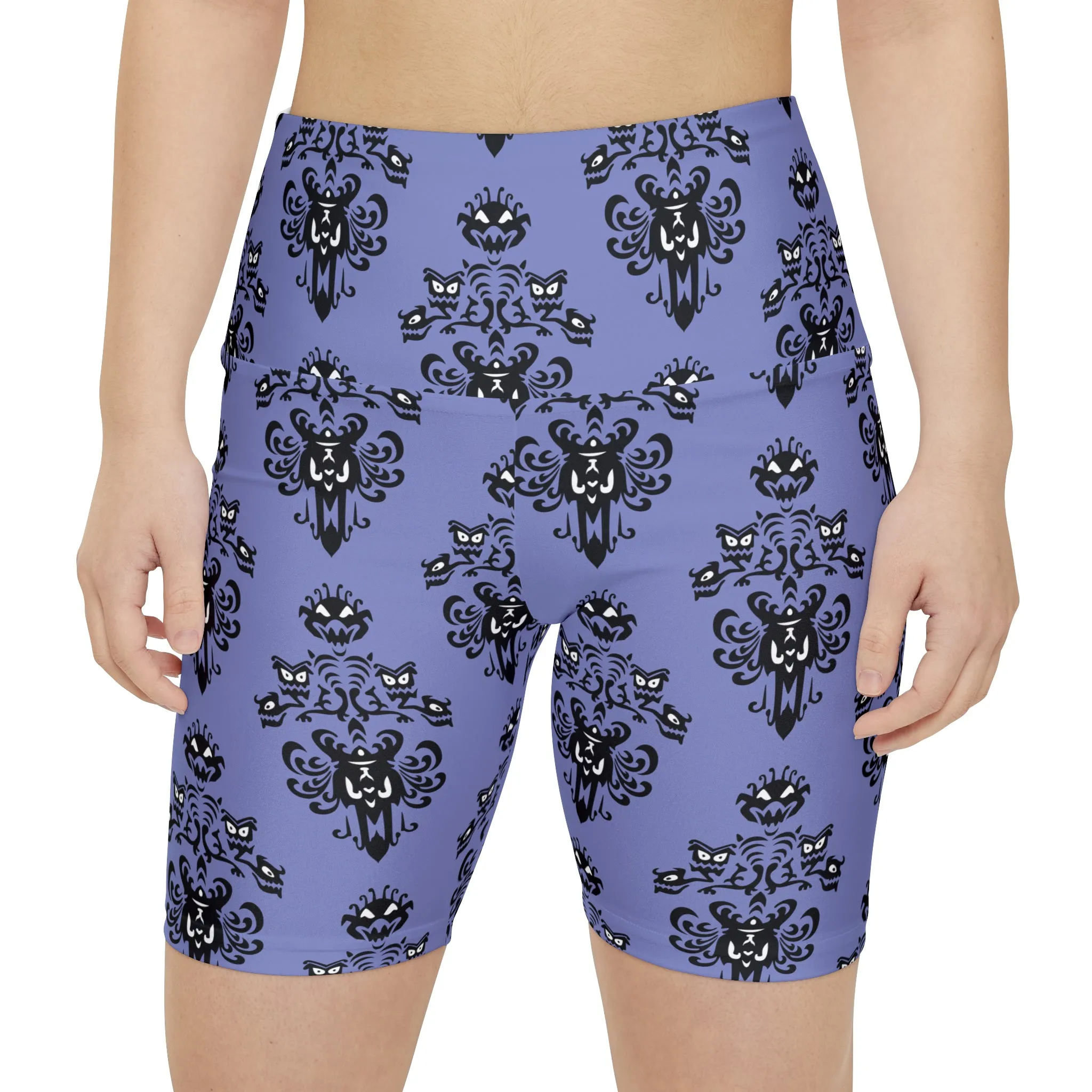 Haunted Mansion Wallpaper Women's Athletic Workout Shorts