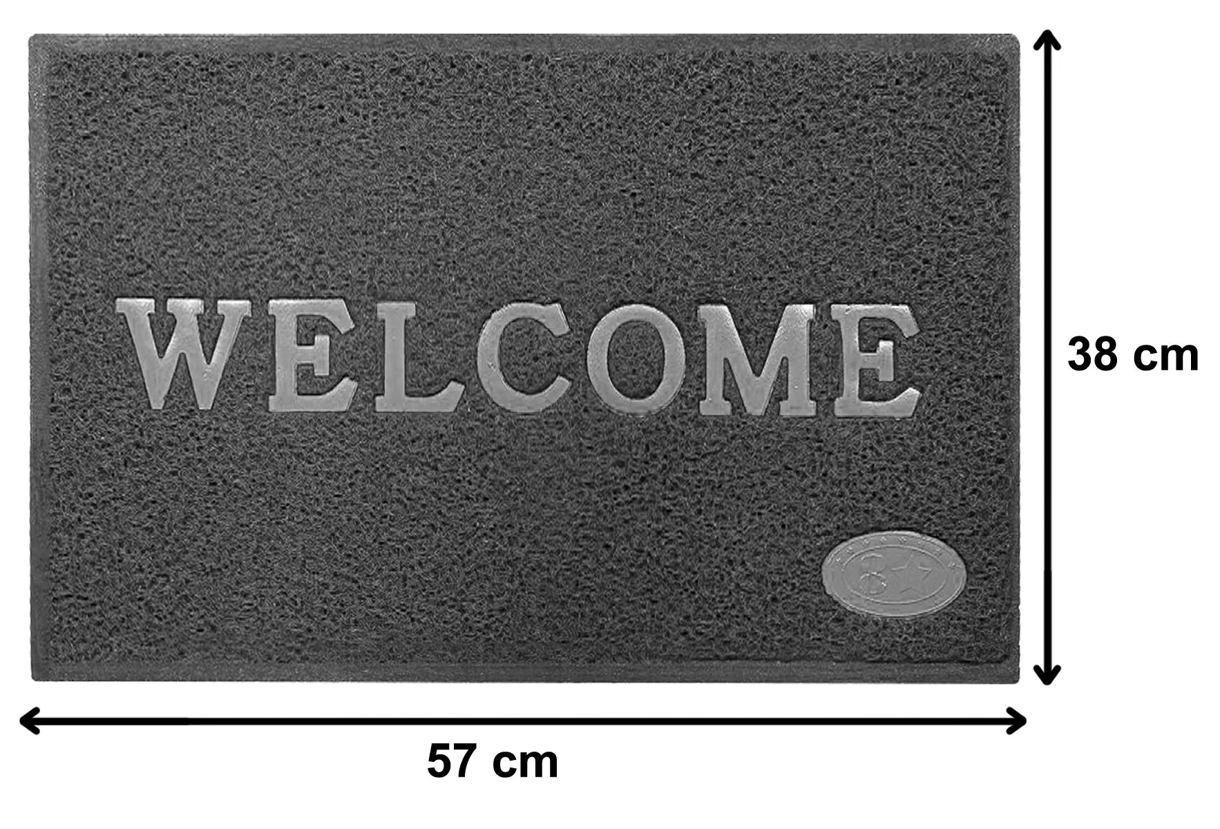 Heart Home Rubber Anti Slip Welcome Door Mat for Home Entrance, Office, Shop (Grey)-HHEART15374