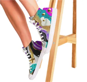 High Top Canvas Sneakers for Girls. "Artz" Fashion Sneakers or Keds for Women. WickedYo