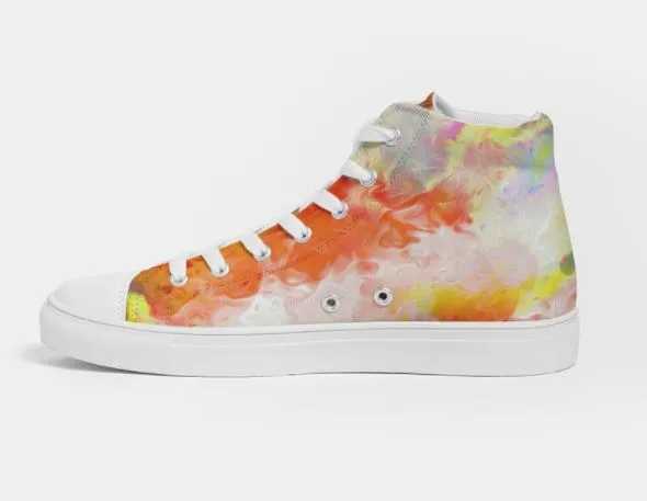 High Top Sneaker Action for Girls. Tie Dye Art Dance Sneakers for Women. WickedYo