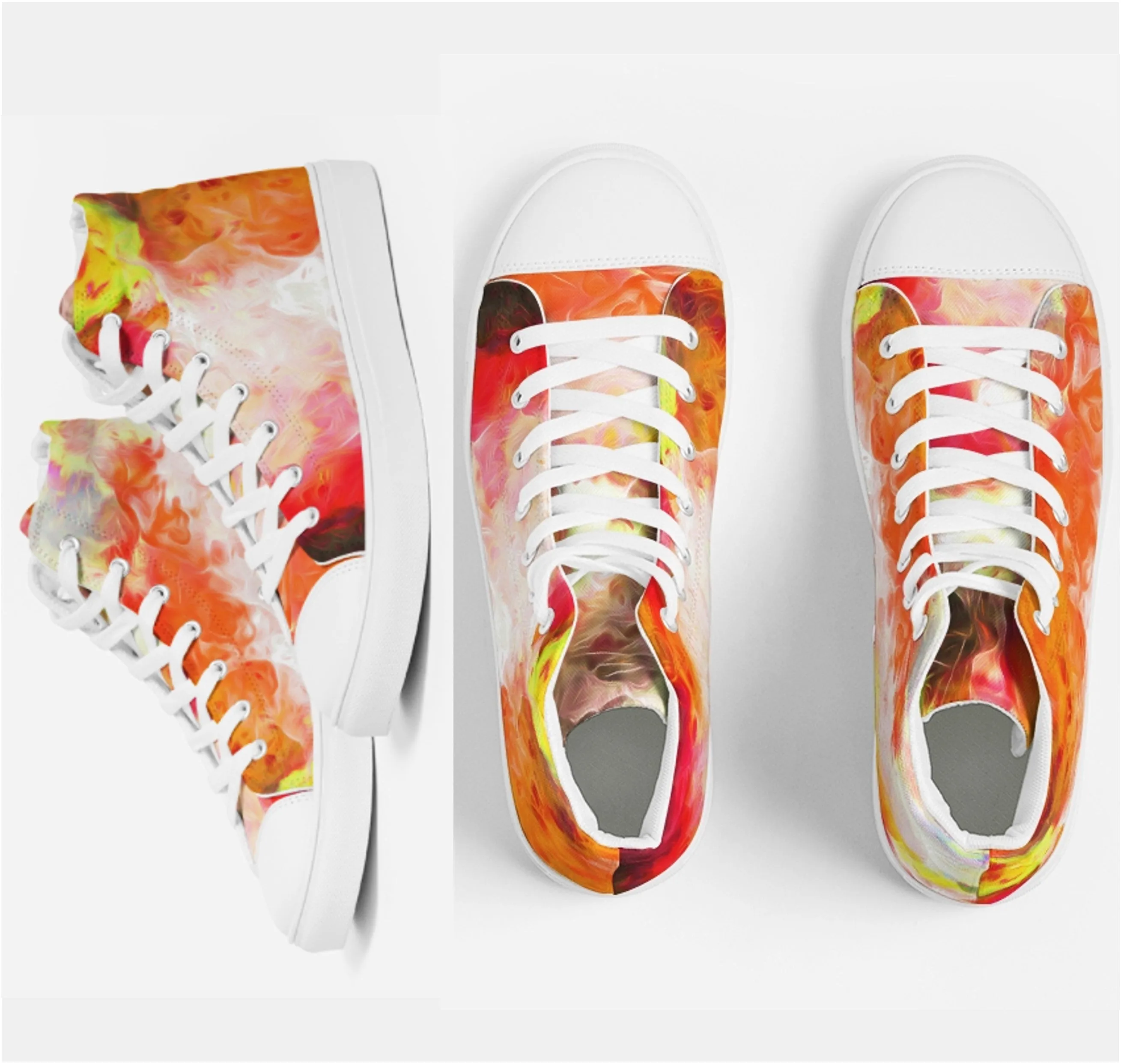 High Top Sneaker Action for Girls. Tie Dye Art Dance Sneakers for Women. WickedYo