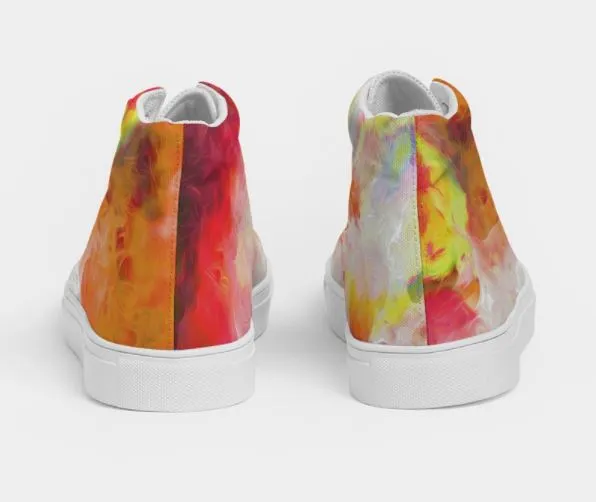 High Top Sneaker Action for Girls. Tie Dye Art Dance Sneakers for Women. WickedYo