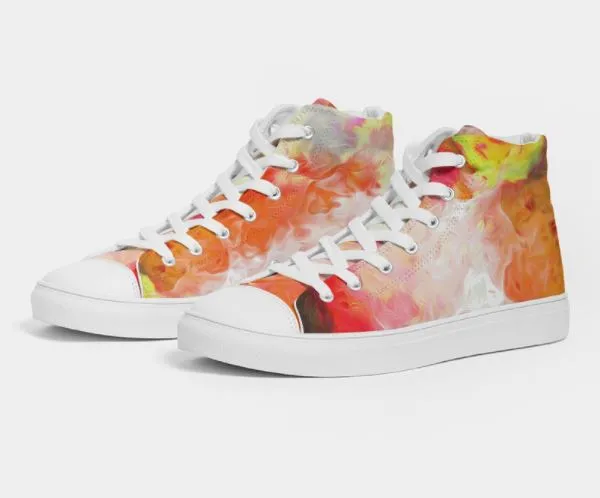 High Top Sneaker Action for Girls. Tie Dye Art Dance Sneakers for Women. WickedYo