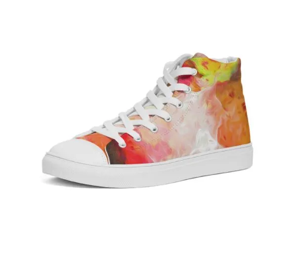 High Top Sneaker Action for Girls. Tie Dye Art Dance Sneakers for Women. WickedYo