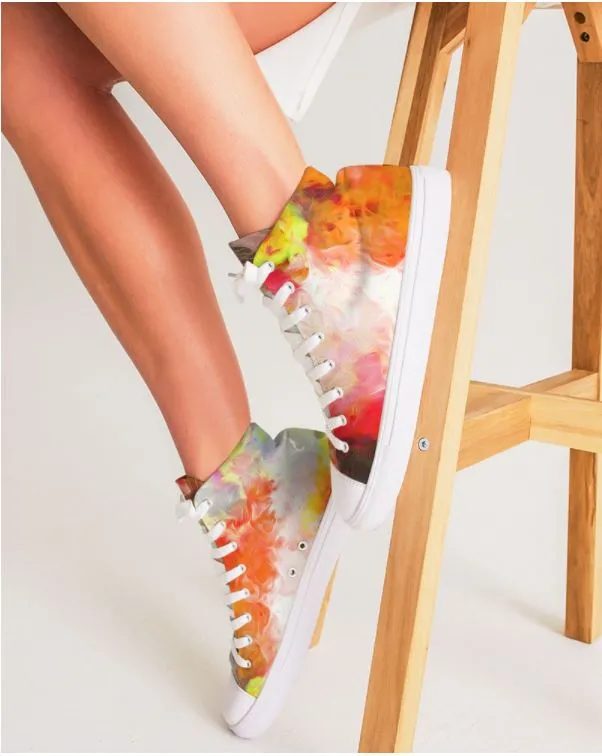 High Top Sneaker Action for Girls. Tie Dye Art Dance Sneakers for Women. WickedYo