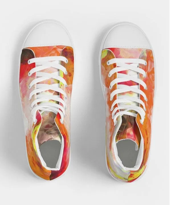 High Top Sneaker Action for Girls. Tie Dye Art Dance Sneakers for Women. WickedYo