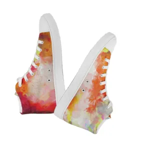 High Top Sneaker Action for Girls. Tie Dye Art Dance Sneakers for Women. WickedYo