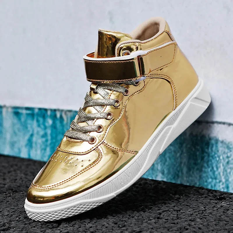 Hnzxzm Men High Top Sneakers Designer Luxury Boots Fashion Mirror Skateboarding Casual Outdoor Golden Boys Sport Shoes DESIGN FASHION