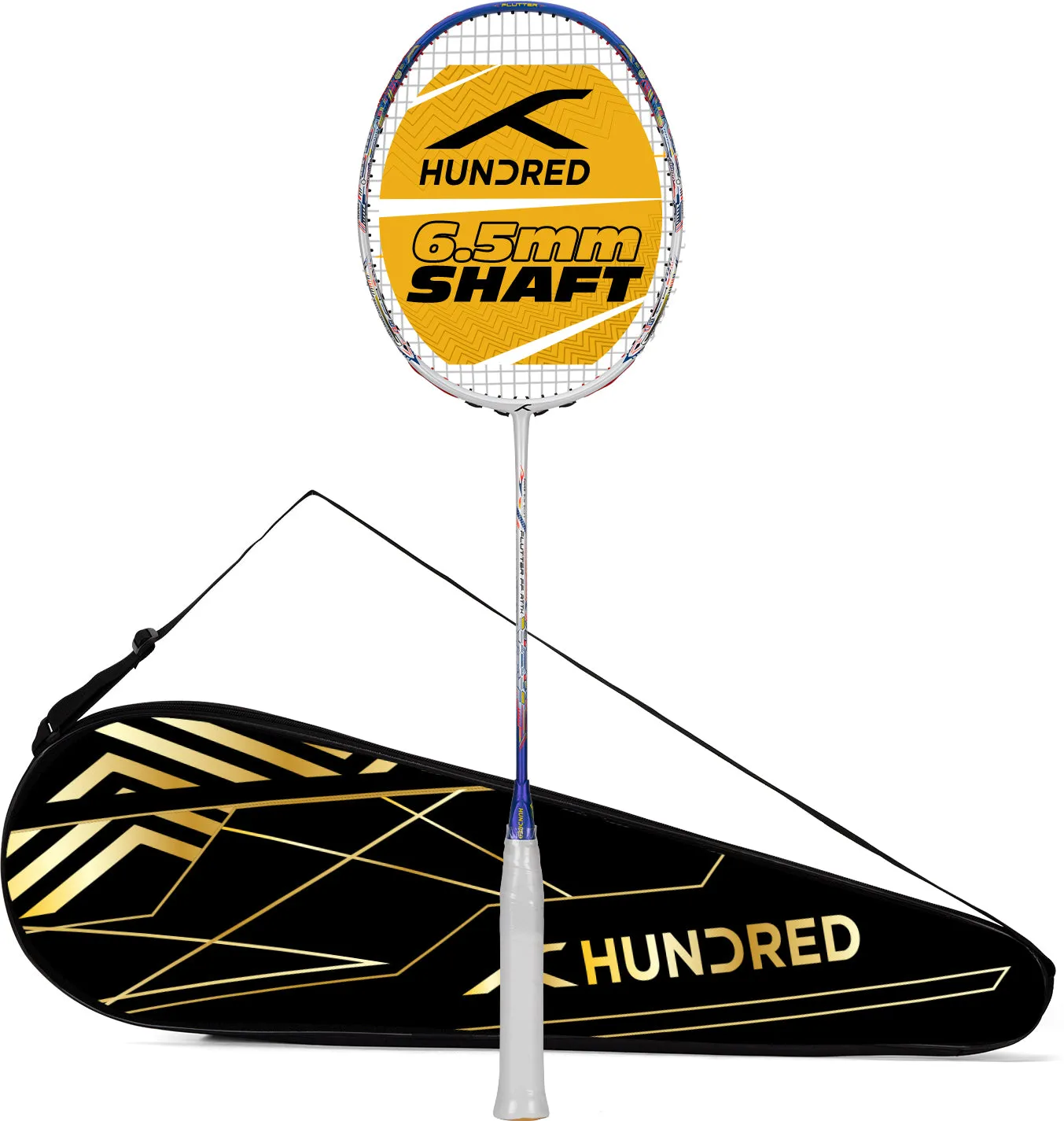 Hundred FLUTTER FF ATTK Unstrung Badminton Racquet (White / Purple)