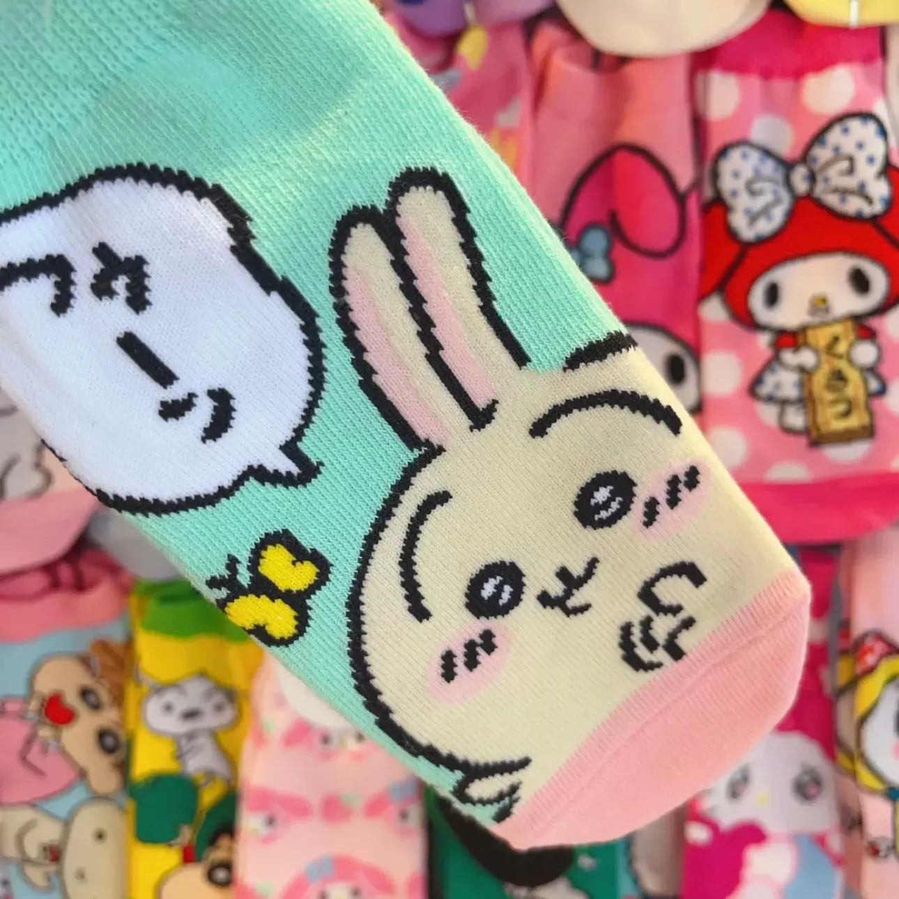 Japanese Cartoon Chiikawa Short Boot Socks | Kawaii Colourful Comic Style - Chiikawa Hachiware Usagi Momonga Kurimanju