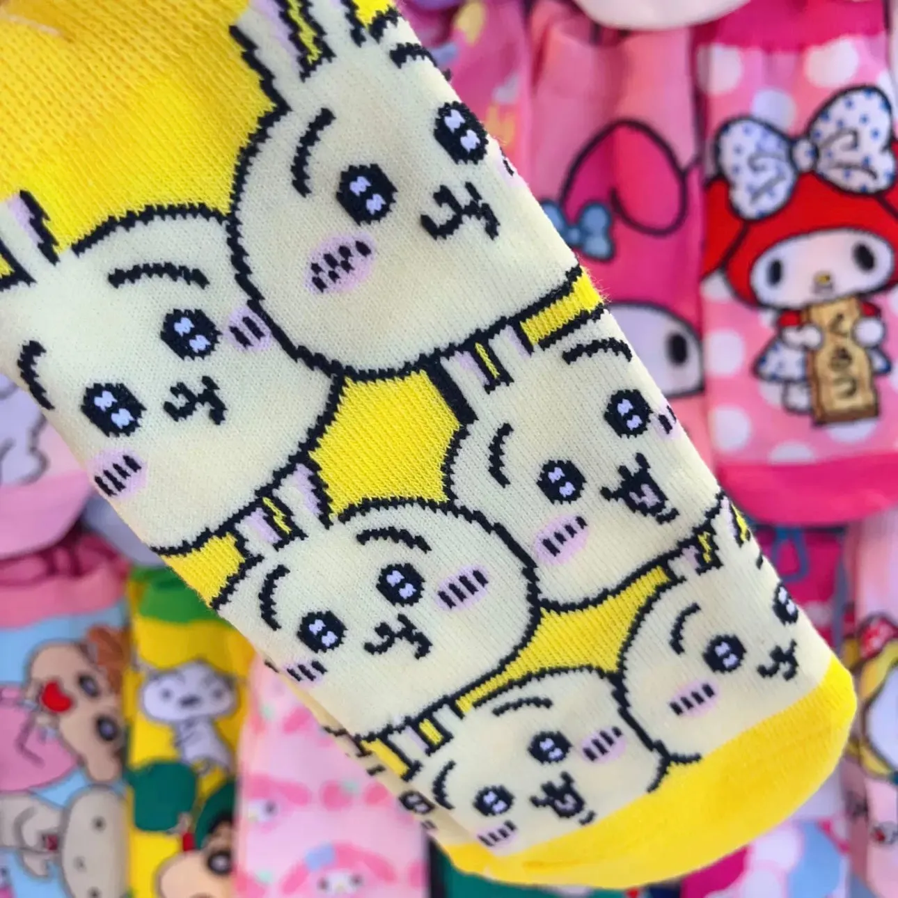 Japanese Cartoon Chiikawa Short Boot Socks | Kawaii Colourful Comic Style - Chiikawa Hachiware Usagi Momonga Kurimanju