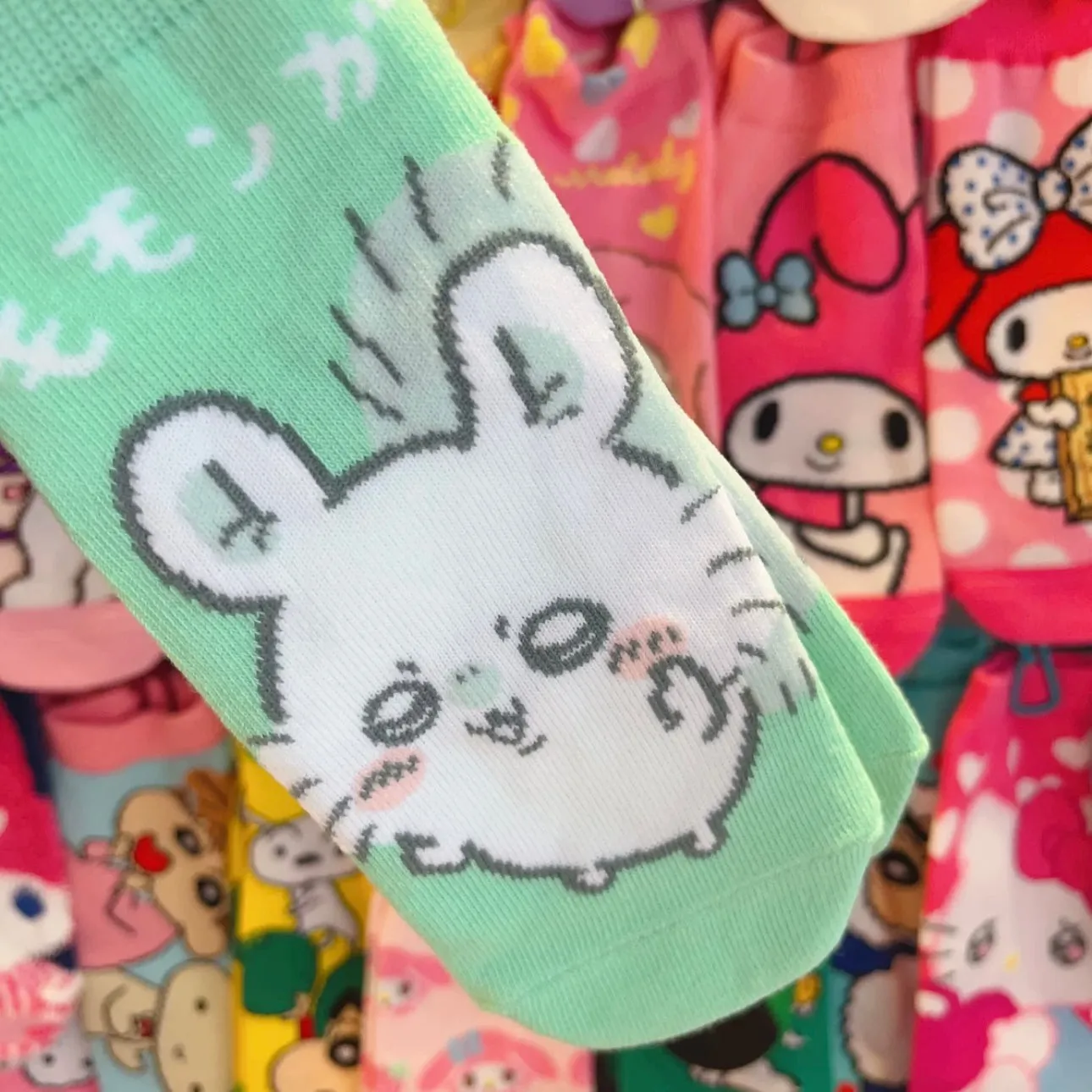 Japanese Cartoon Chiikawa Short Boot Socks | Kawaii Colourful Comic Style - Chiikawa Hachiware Usagi Momonga Kurimanju