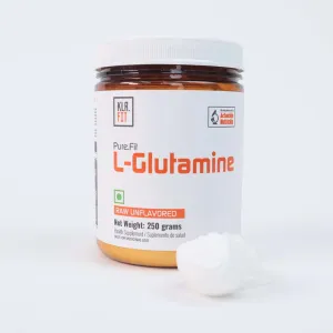 Klr.Fit L-Glutamine Powder - Pharmaceutical Grade Raw Unflavored L-Glutamine | Reduce Fatigue, Decrease Muscle Soreness | Support Immune System | 5000mg per Serving - 250 grams