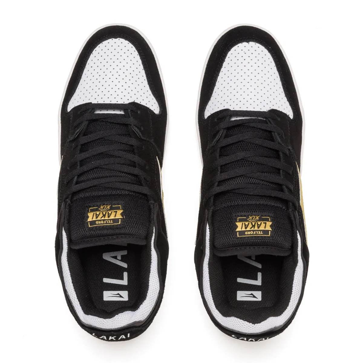 Lakai Telford Low Skateboard Shoe - Black/Gold