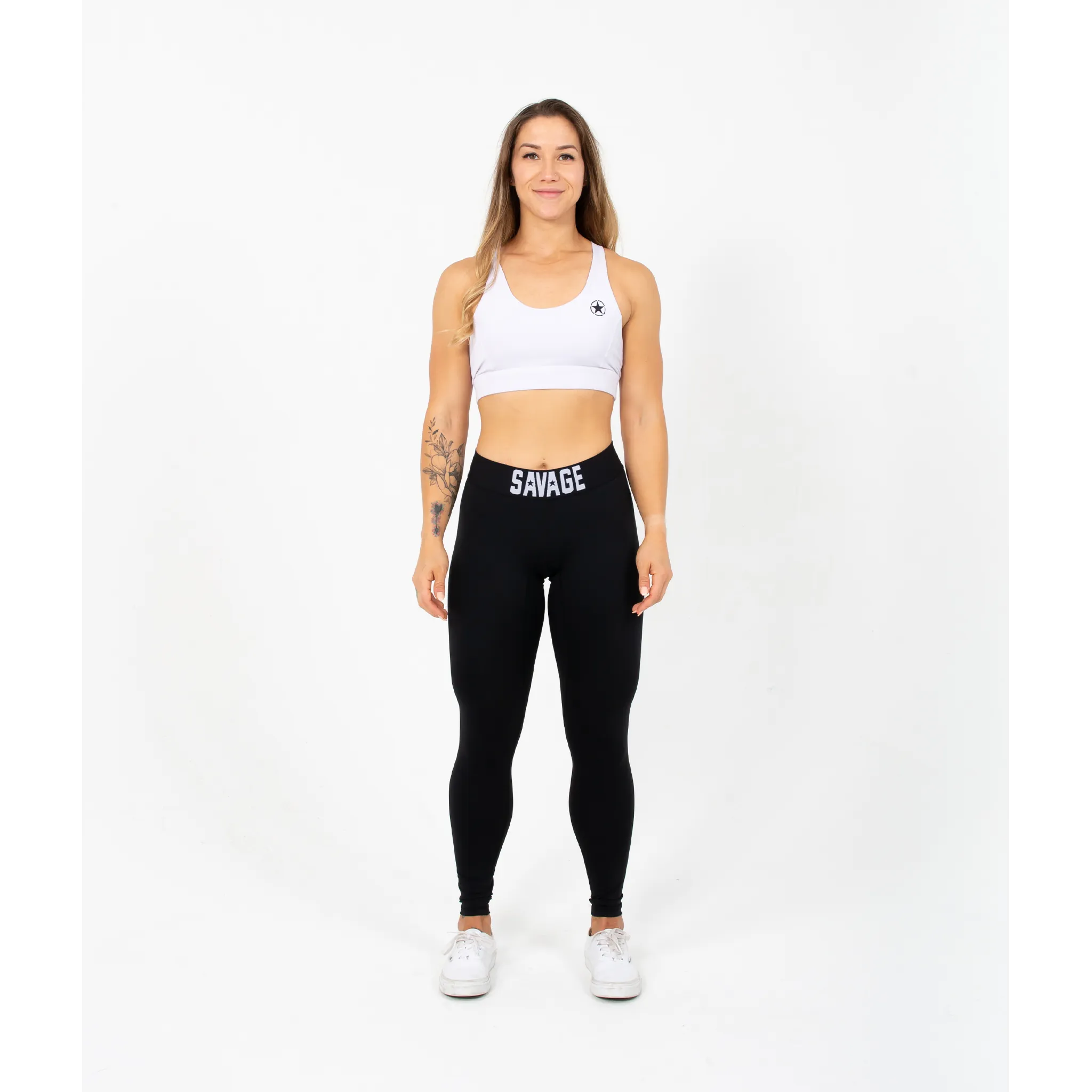 Leggings - Savage Waist-band Ankle Length - Black