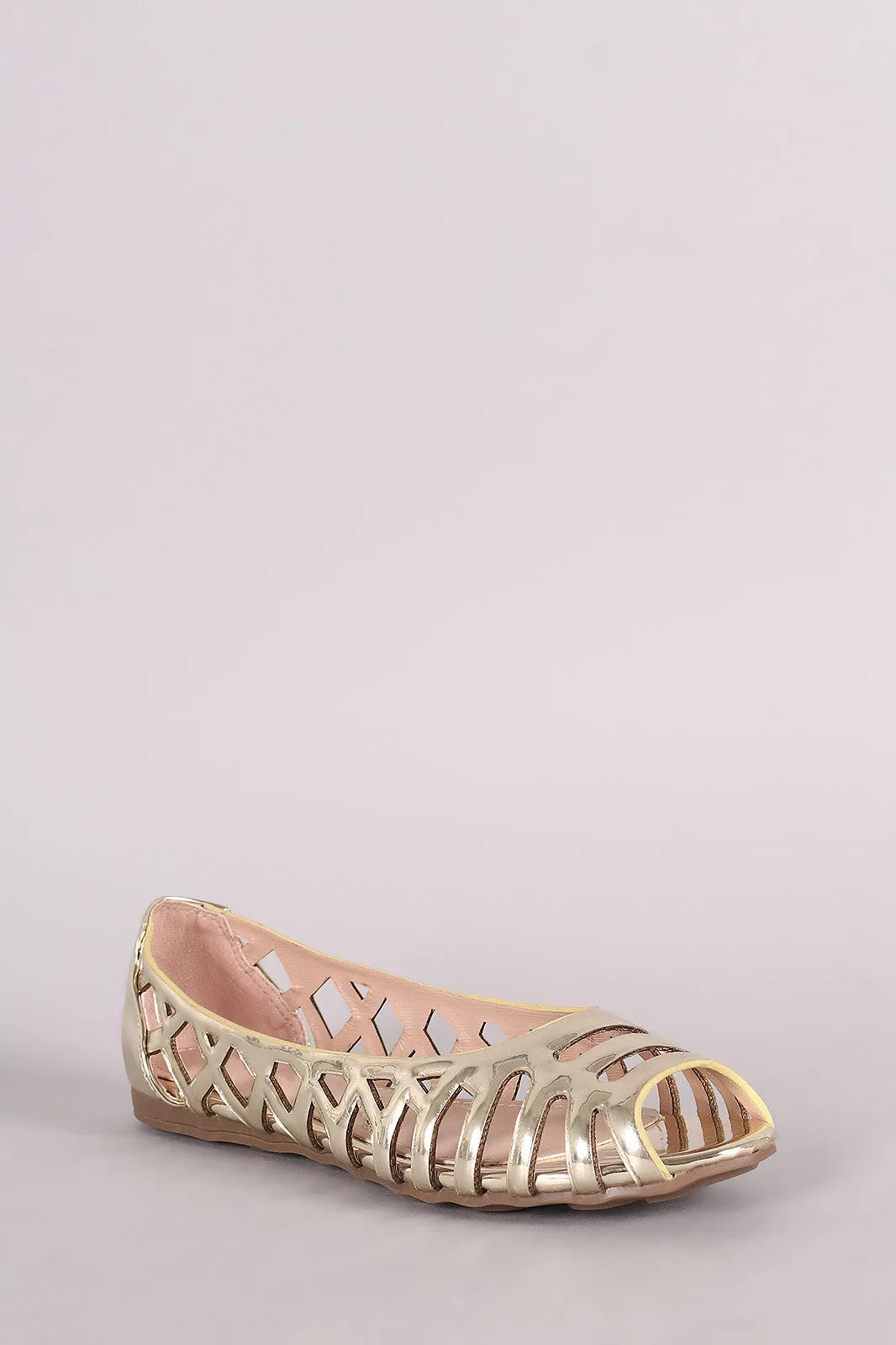 Liliana Mirror Metallic Caged Laser Cutout Flat