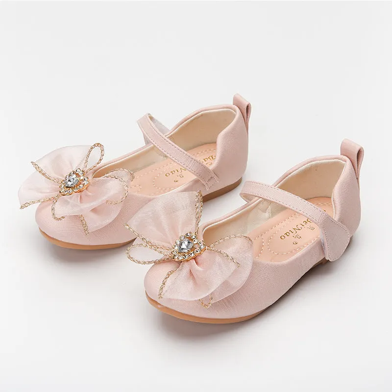 Little Gigglers World Spring Cute Bow Soft Sole Girl Shoes