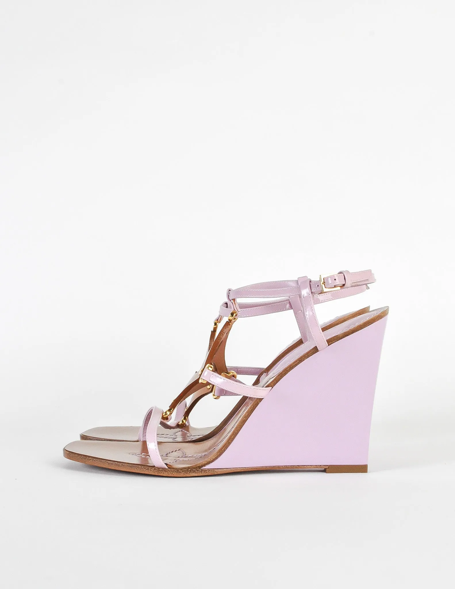 Louis Vuitton Brown and Orchid Strappy Wedge Sandals