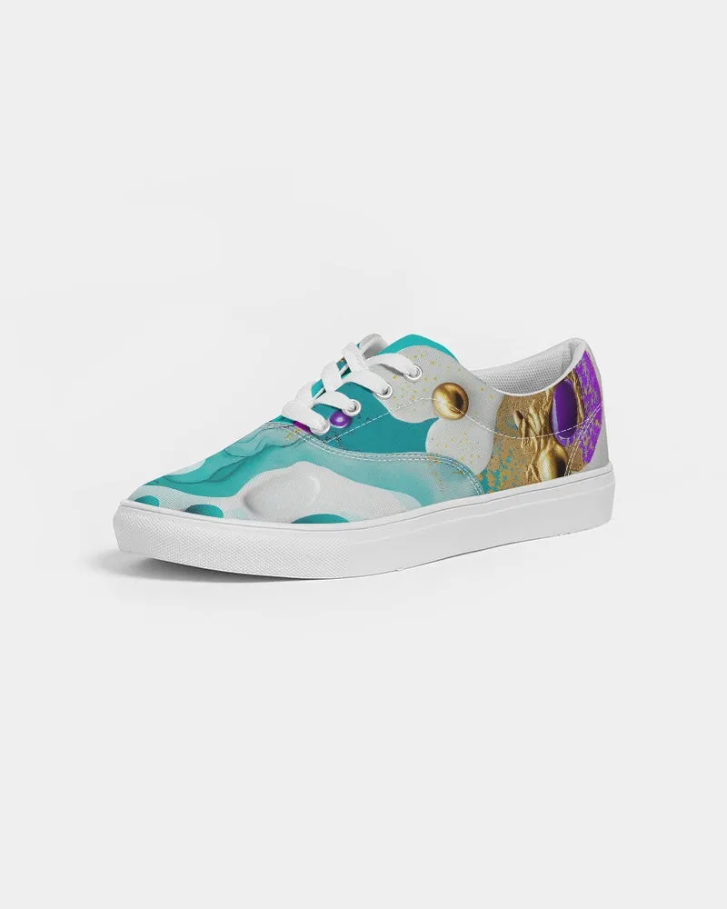 Low Top Custom Sneakers for Girls. "Artz" Casual Lace Up Printed Canvas Shoes for Women. WickedYo.