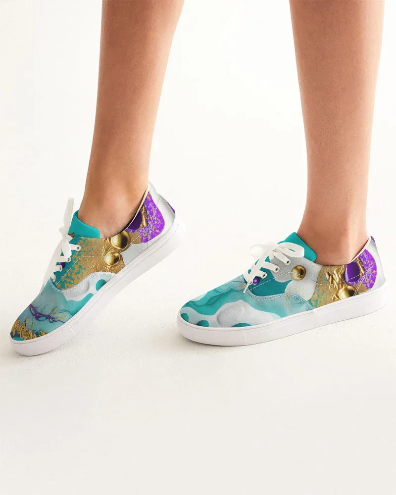 Low Top Custom Sneakers for Girls. "Artz" Casual Lace Up Printed Canvas Shoes for Women. WickedYo.