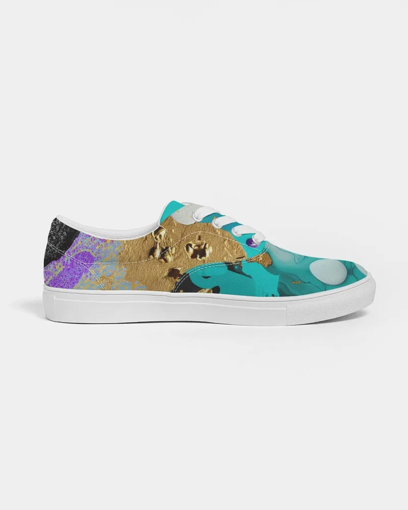 Low Top Custom Sneakers for Girls. "Artz" Casual Lace Up Printed Canvas Shoes for Women. WickedYo.