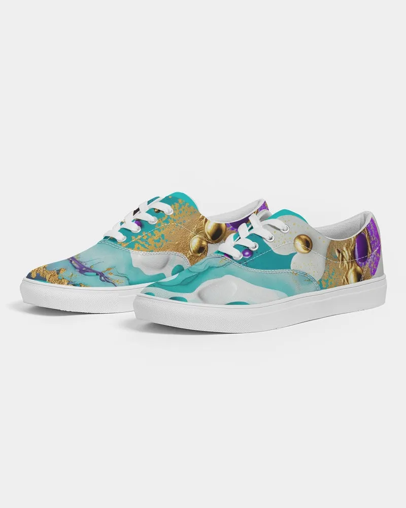 Low Top Custom Sneakers for Girls. "Artz" Casual Lace Up Printed Canvas Shoes for Women. WickedYo.