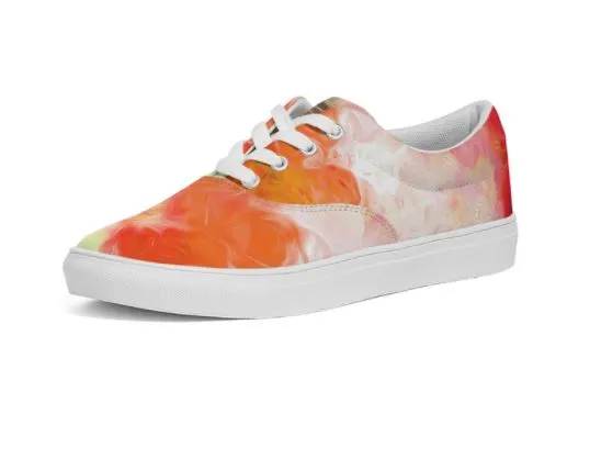 Low Top Sneakers for Girls- Tie Dye Art Design. Casual Printed Canvas Shoes for Women. WickedYo