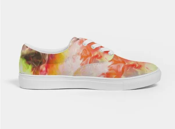 Low Top Sneakers for Girls- Tie Dye Art Design. Casual Printed Canvas Shoes for Women. WickedYo