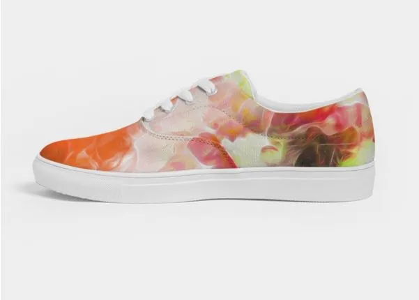 Low Top Sneakers for Girls- Tie Dye Art Design. Casual Printed Canvas Shoes for Women. WickedYo